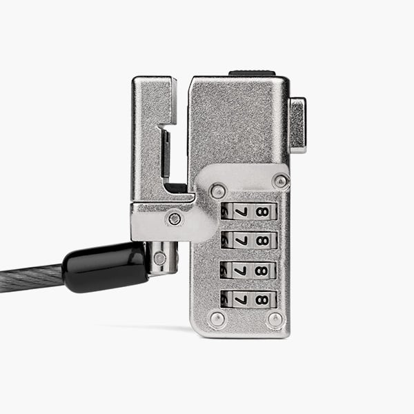 Câble de sécurité à combinaison portable pour Surface Pro et Surface Go sur fond blanc